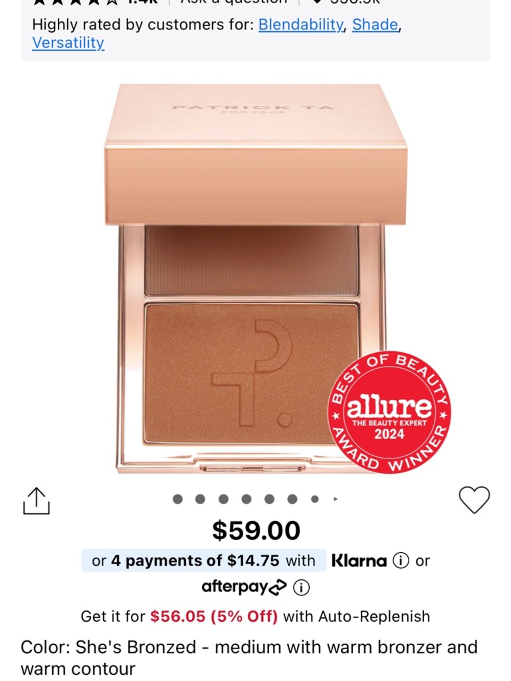 Patrick Ta Bronzer Compact — Warm Bronzed Tone